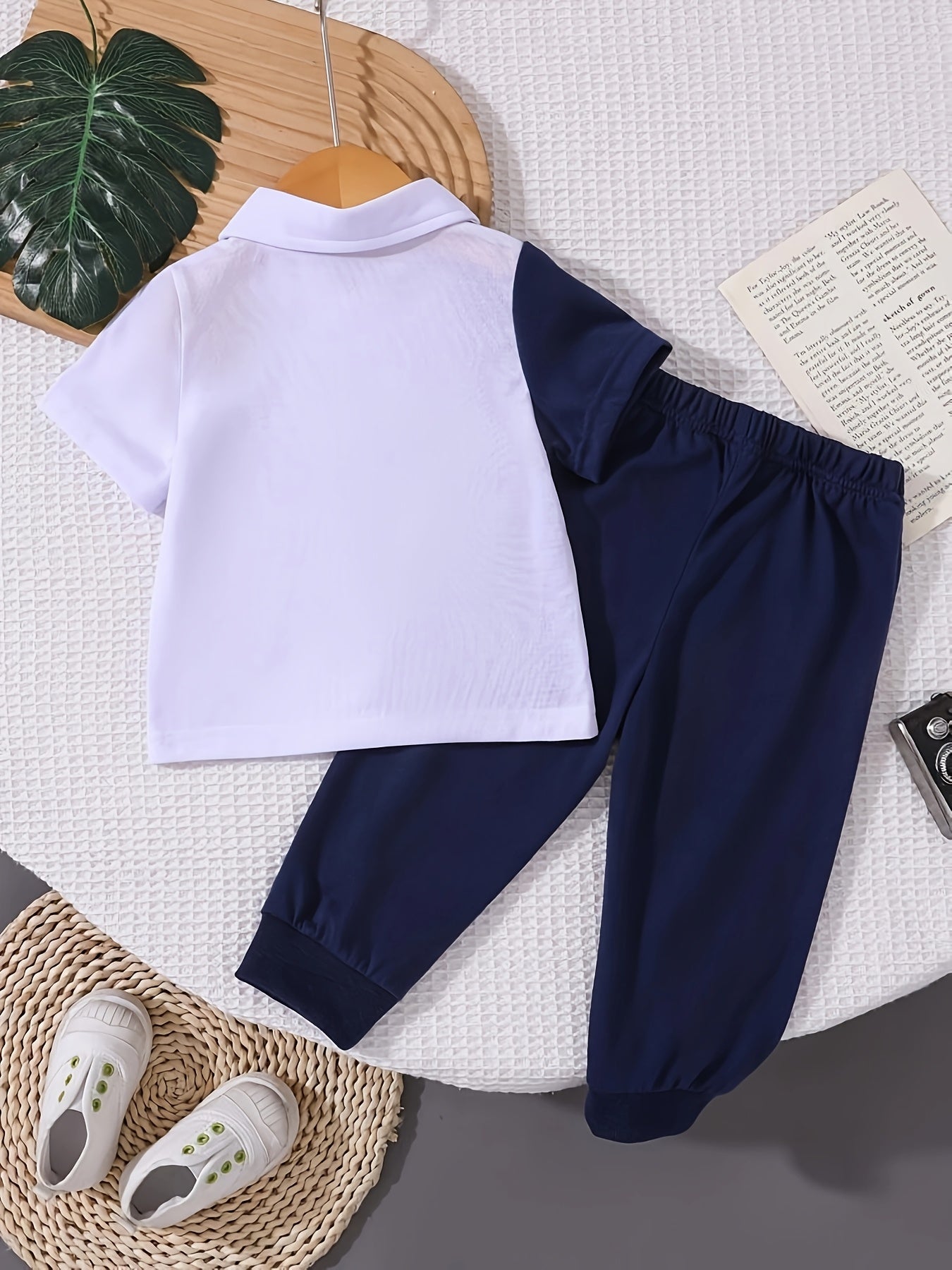 Baby Boy 2-Piece Casual Short Sleeve Top & Long Pants Set