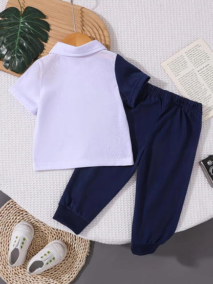 Baby Boy 2-Piece Casual Short Sleeve Top & Long Pants Set
