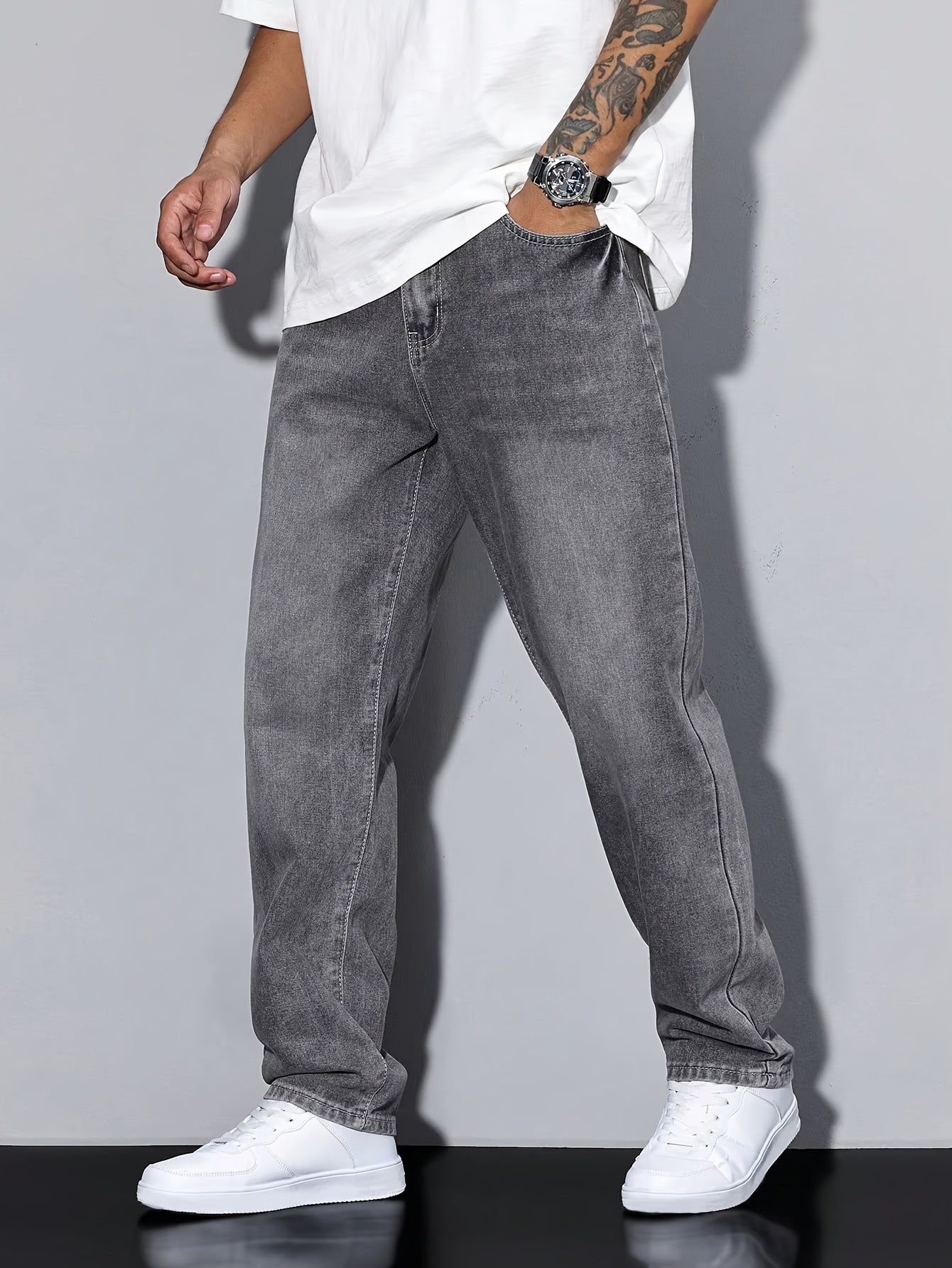 Teen Boys' Y2K Straight Leg Denim Jeans Mid Waist 2026 Fashion