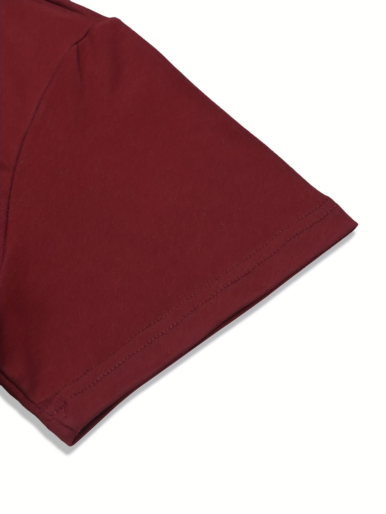 Men's Summer New Basic Solid Color Fashion Simple High-End Casual Sport Comfortable High-Neck Short-Sleeve Top - ayq