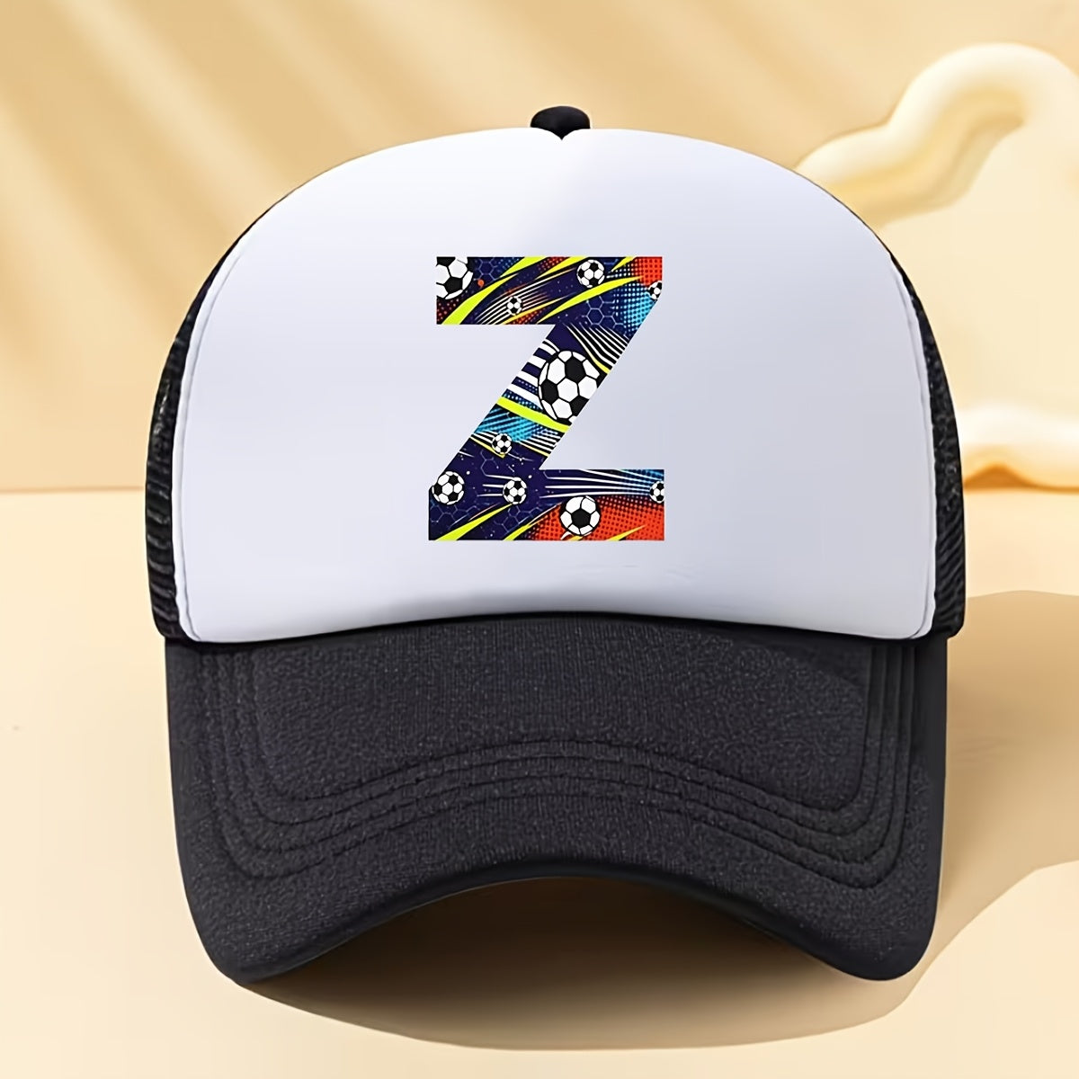 Boys' Breathable Soccer Alphabet Mesh Baseball Cap - Summer Style