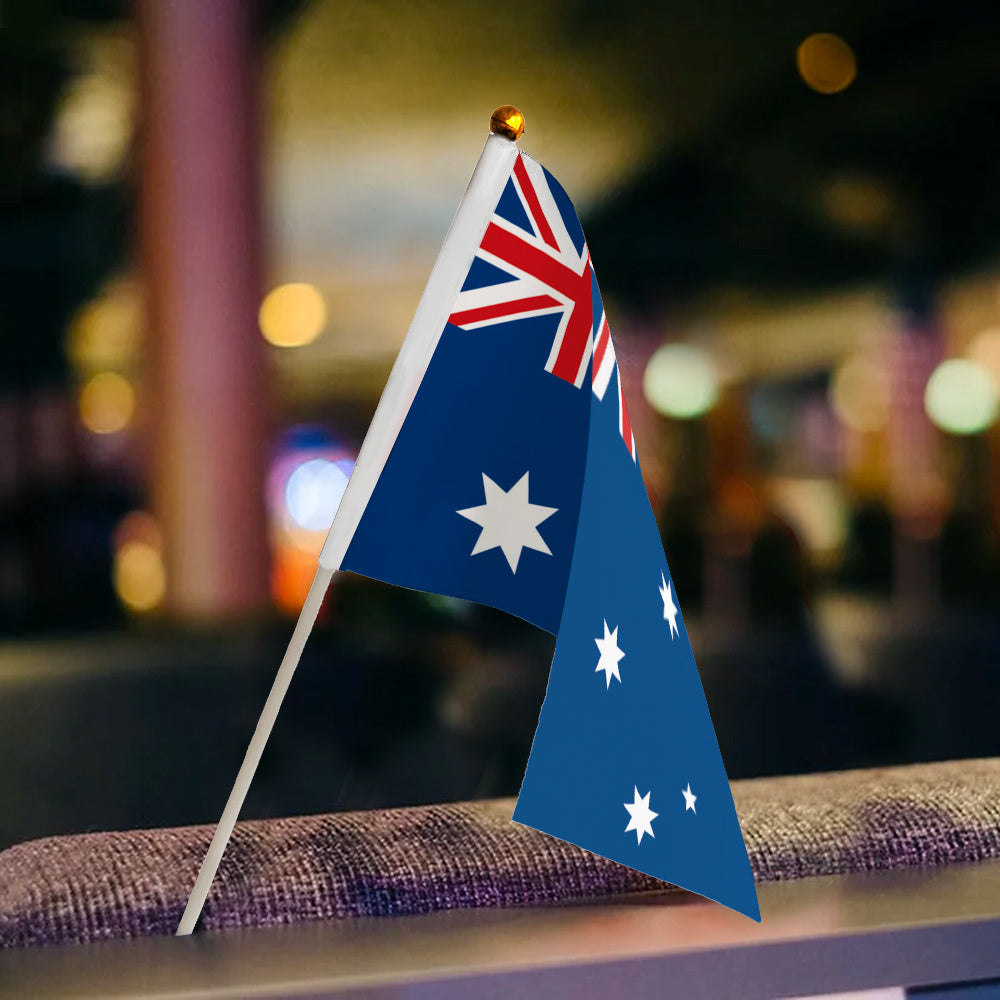 12 Pack Small Australian Handheld Flags 5x8 Inches for Events