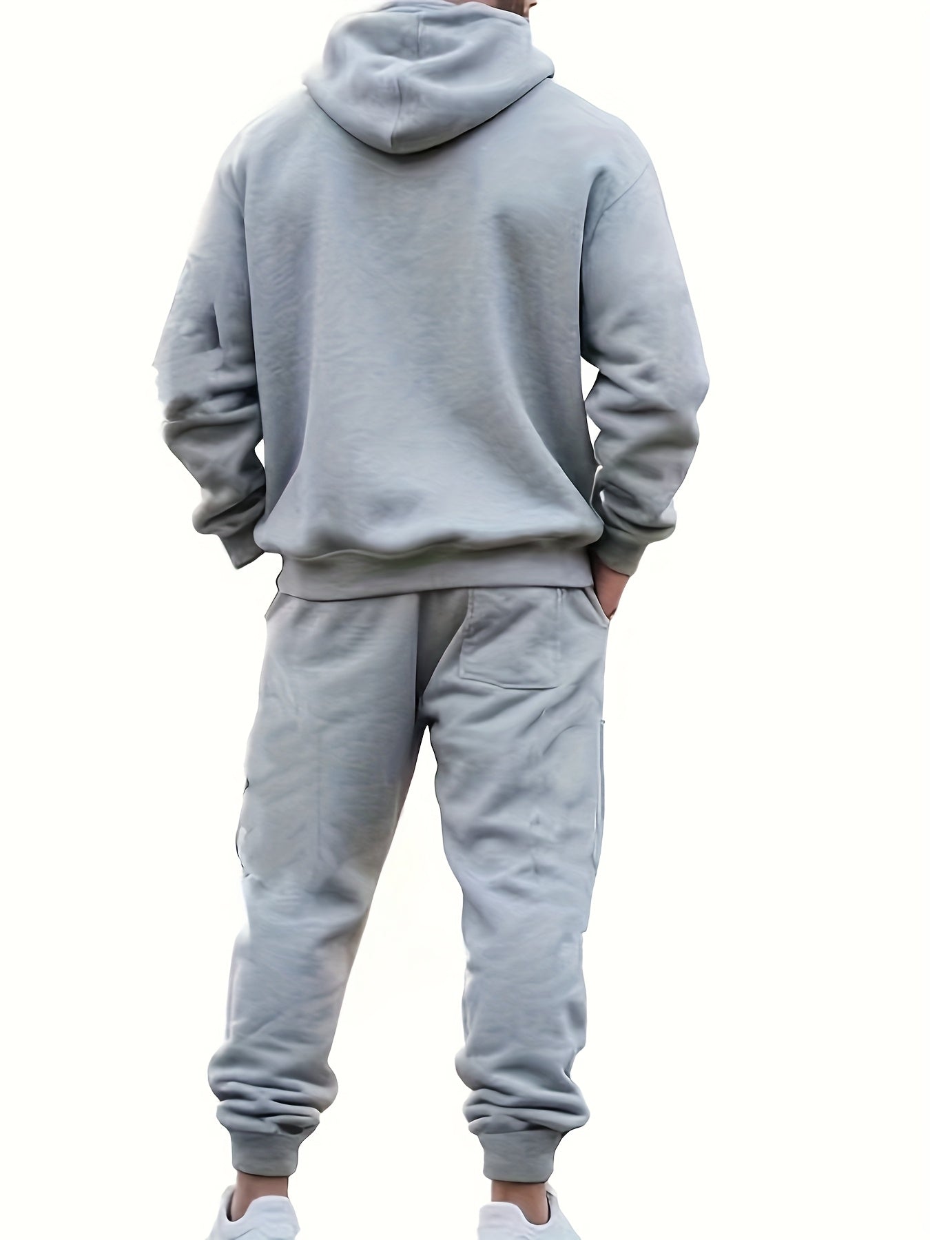 Men's Fashion Casual Sportswear Set with Cardigan, Multi-Pocket Decorative Sweatshirt, Hooded Top and Bottoms