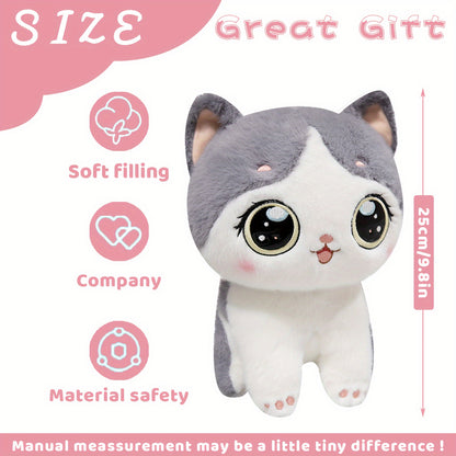 Adorable Simulation Cat Plush Toys Kawaii Cartoon Stuffed Animal Plush Toys Soft Filling Fluffy Cute Home Decor Sofa Decor Room Decor Holiday and Birthday Popular Gift for Friends and Family