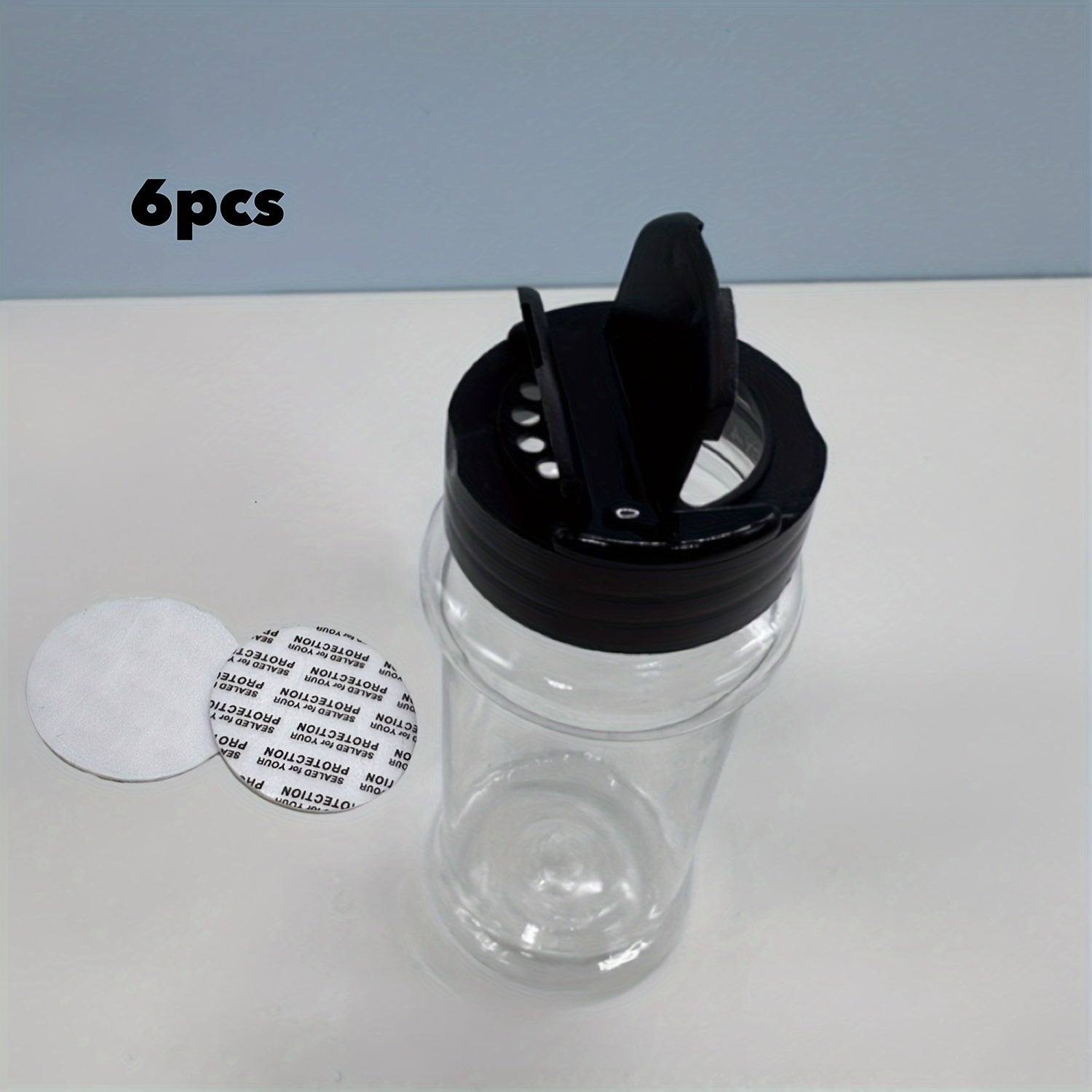 6/12pcs, Storage Containers, 3.5OZ Leakproof Seasoning Containers With Black Screw Lids, Portable Empty Clear Spice Sealing Jars For Spice, Powder, Chili And Salt, Kitchen Organizer And Storage, Kitchen Accessories - ayq