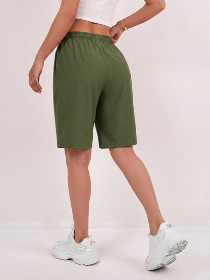 Women's Loose-Fit Quick-Dry Sports Shorts with Zipper Pockets