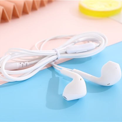 Anime-Inspired Wired Earphones with Microphone, 3.5mm Jack, Noise Isolating, Volume Control, Tangle-Free Cable, Plastic Semi-Open-Back Design, Compatible with Cellphones, Ideal for Running - Multiple Colors