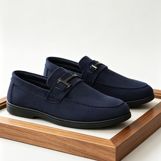 Men's Slip-On Casual Loafers Stylish Fabric Business Shoes