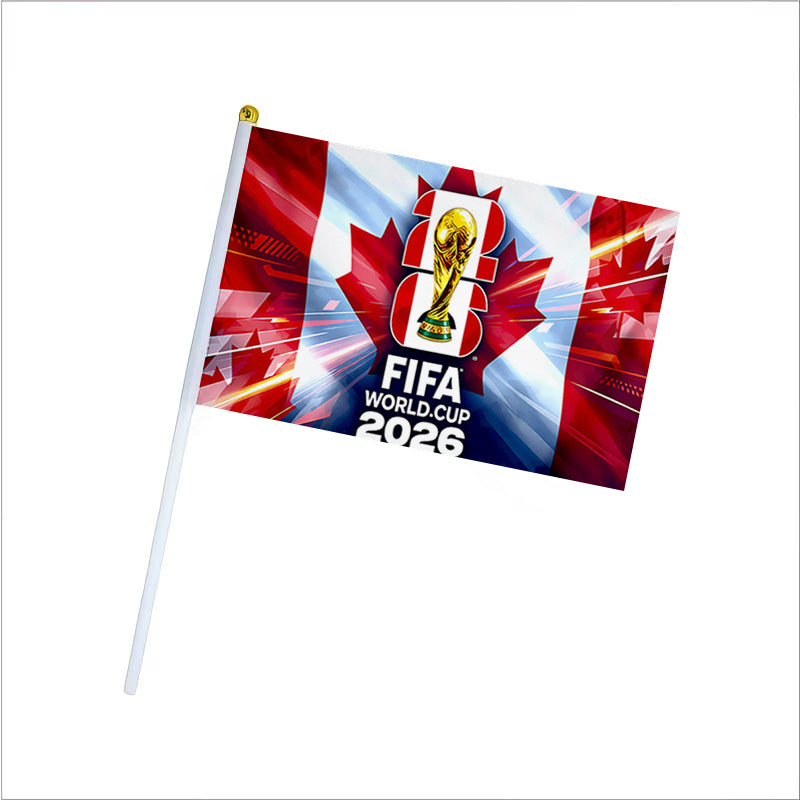 2026 World Cup Fan Handheld Banner with Canadian Maple Leaf