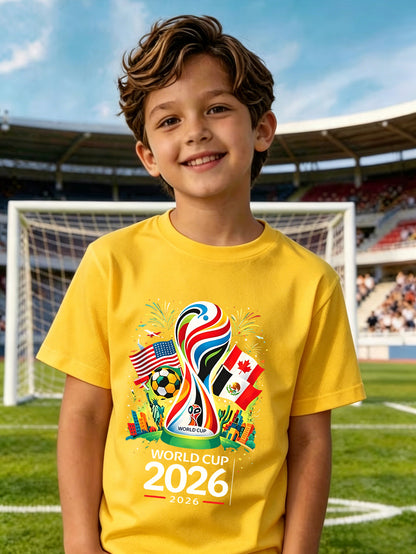 Kids Cotton Fireworks Print T-Shirt for Spring and Summer