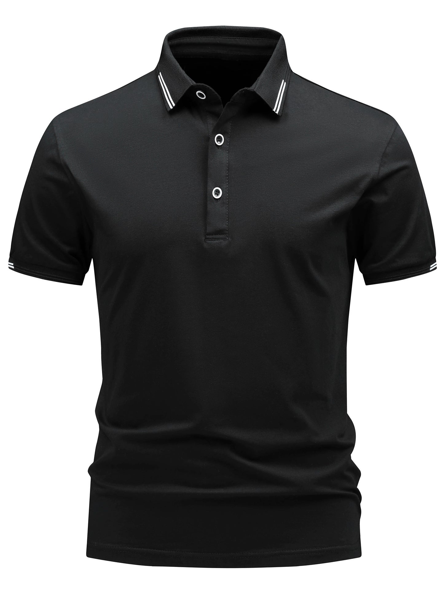 Men's Lightweight Cotton Stretch Business Shirt with Lapel Collar