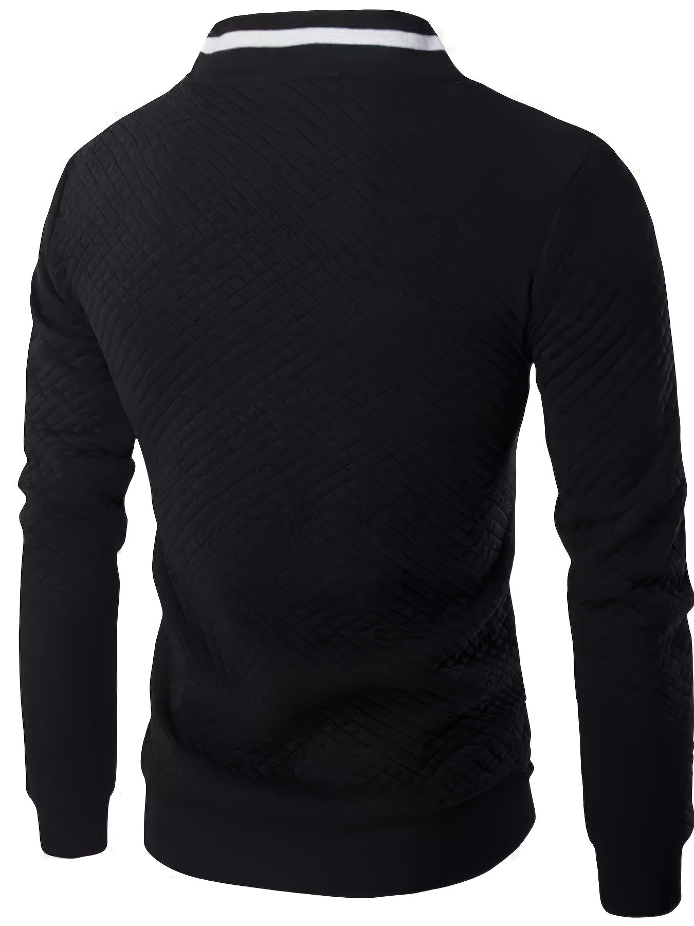 Men's Casual Stand Collar Jacket - 100% Polyester Knit Fabric with Slight Stretch, Solid Color Zippered Spring/Fall Outerwear with Cartoon Embroidery