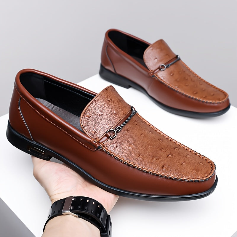 Men’s Plus Size Breathable PU Business Casual Loafers