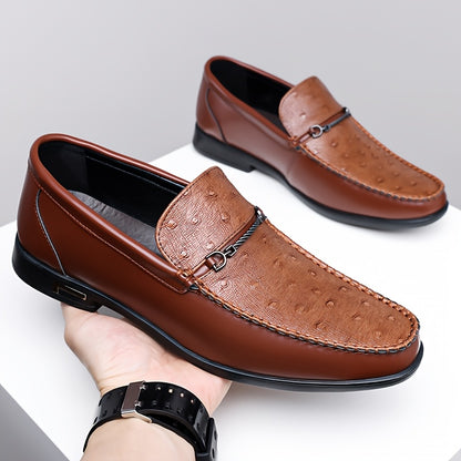 Men’s Plus Size Breathable PU Business Casual Loafers
