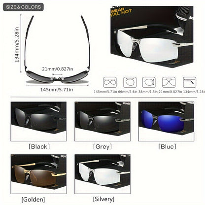 Men's Polarized Reflective Metal Alloy Driving Glasses
