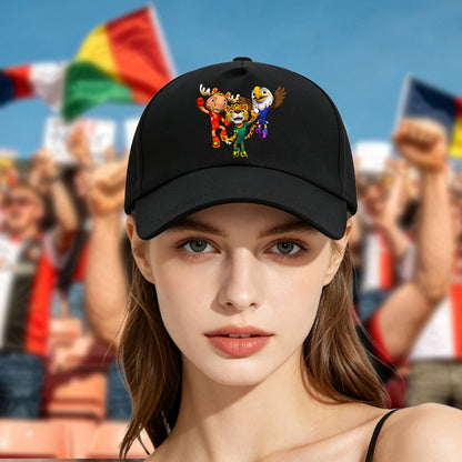 FIFA USA-Mexico Canada World Cup Mascot Baseball Cap, Lightweight Snap
