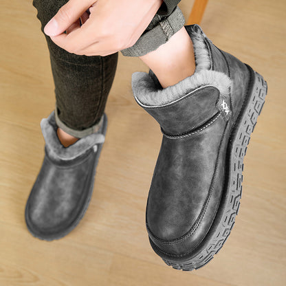 Men's Winter Snow Boots Warm Waterproof PU Leather Riding Boots