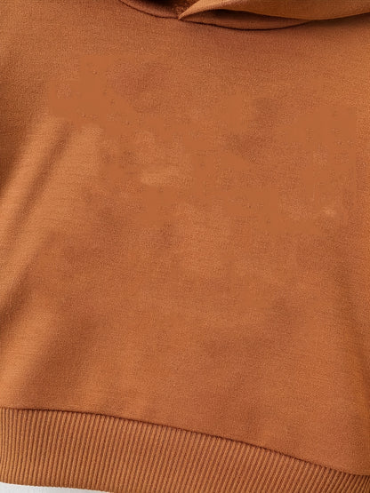 Newborn Baby Boy's Long Sleeve Fleece Hooded Sweatshirt with Number and Letter Pattern + Casual Sports Pants Set for Autumn and Winter Outdoor Wear, Perfect for Outdoor