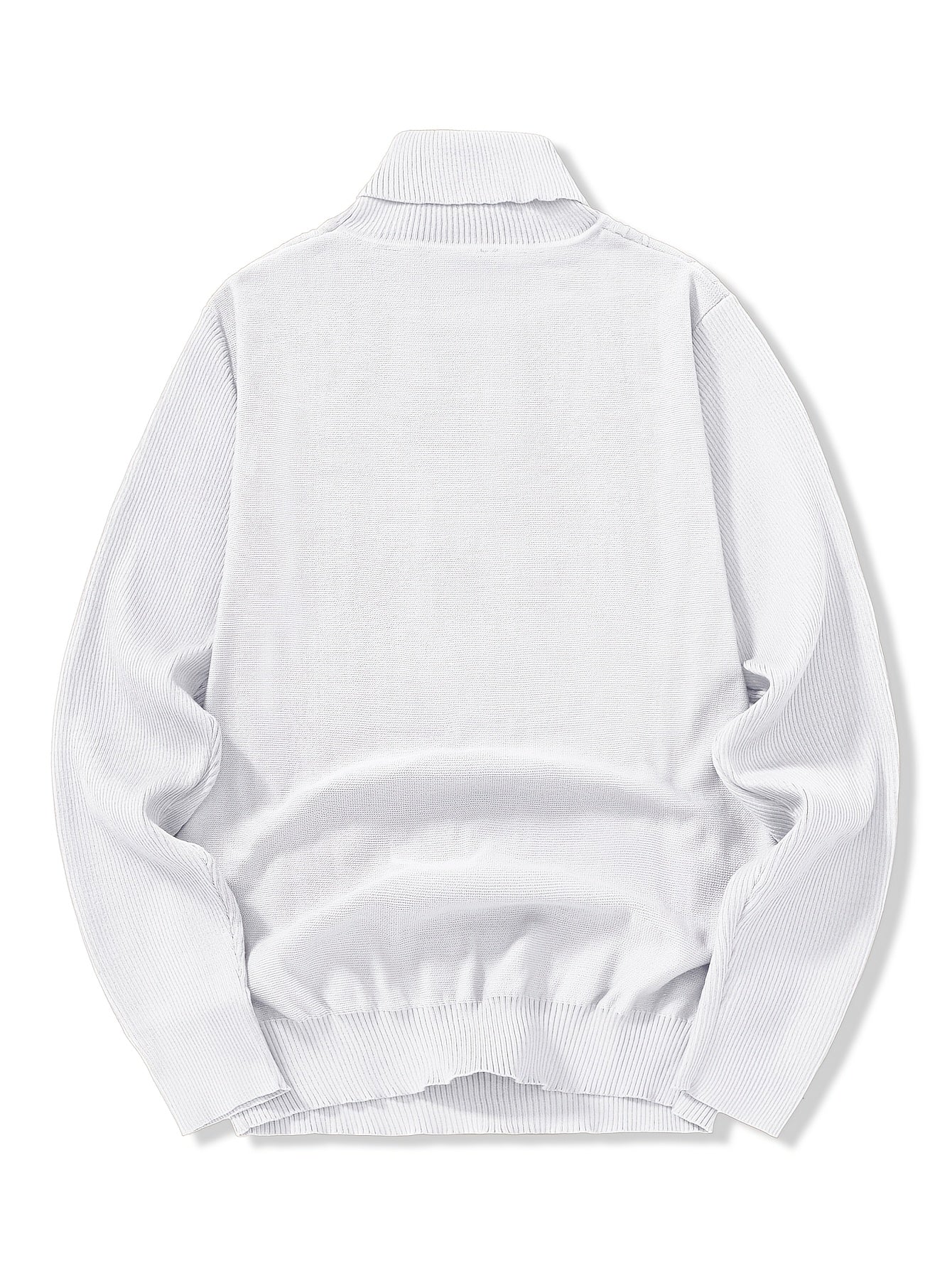 Men'S Solid Color Turtleneck Sweater, Highly Elastic, Stylish, Comfortable, And Warm Top, Suitable for Outdoor Wear in Autumn And Winter, Base Layer Sweater, Striped Knitted Turtleneck Sweater - Long Sleeve Pullover, Featurin