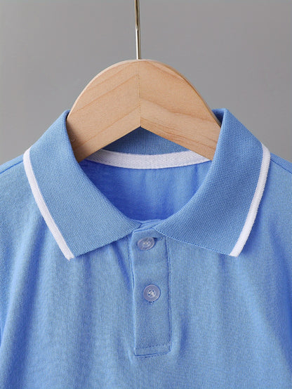 Kids' Cotton Polo Shirt Summer Casual Short Sleeve Top