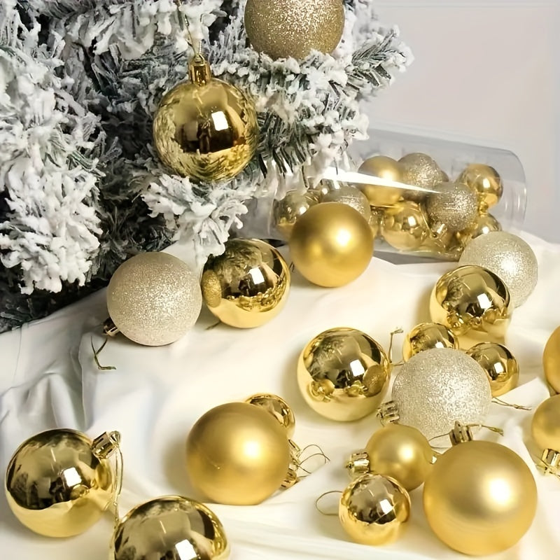 Fei Rui 24pcs Classic Mini Christmas Ball Ornaments, Shatterproof Plastic Hanging Decorations for Holiday, Wedding, Party - Versatile for Christmas, Hanukkah, Easter, Thanksgiving, Halloween Decor