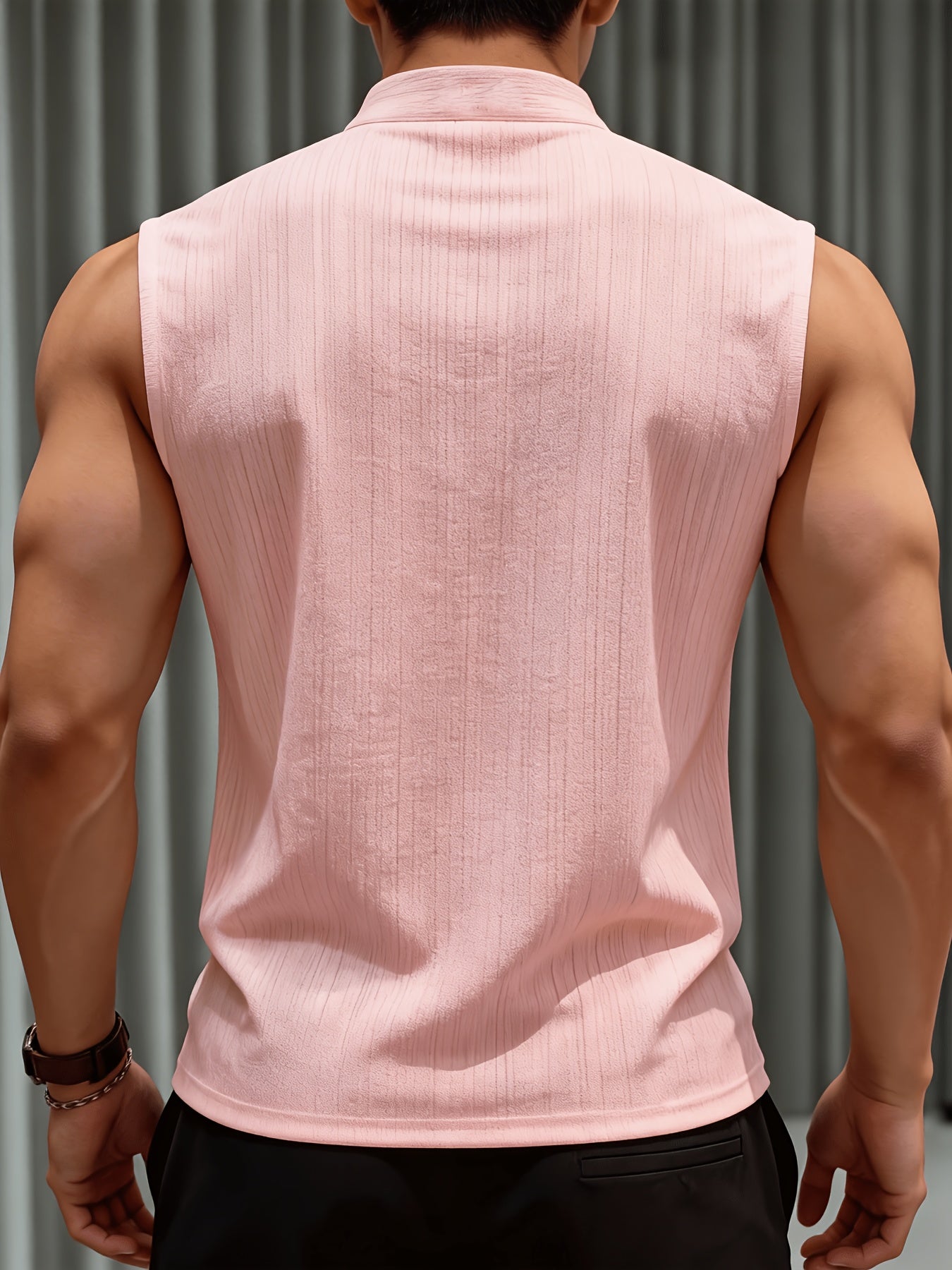 Men's Lightweight Sleeveless Henley Shirt Summer Casual Vest