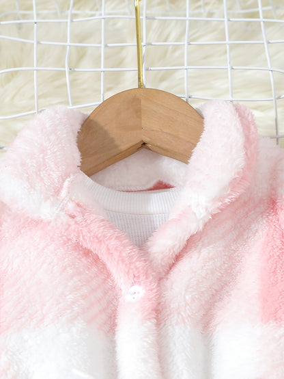 3pcs Plush Set Girl's Plaid Teddy Vest + Long-Sleeve Top + Teddy Pants, Casual outdoor Style Girls Winter/ Fall Clothes, Gift