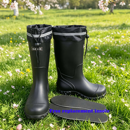 Waterproof PVC Rain Boots with Spare Insole and Anti-Slip Sole