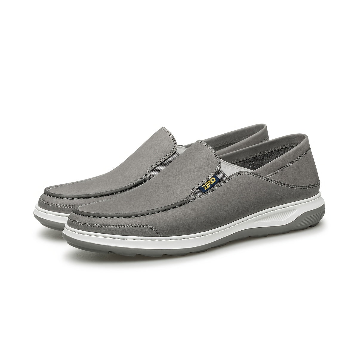 Men's Lightweight Leather Casual Loafers with Soft Heel Counter