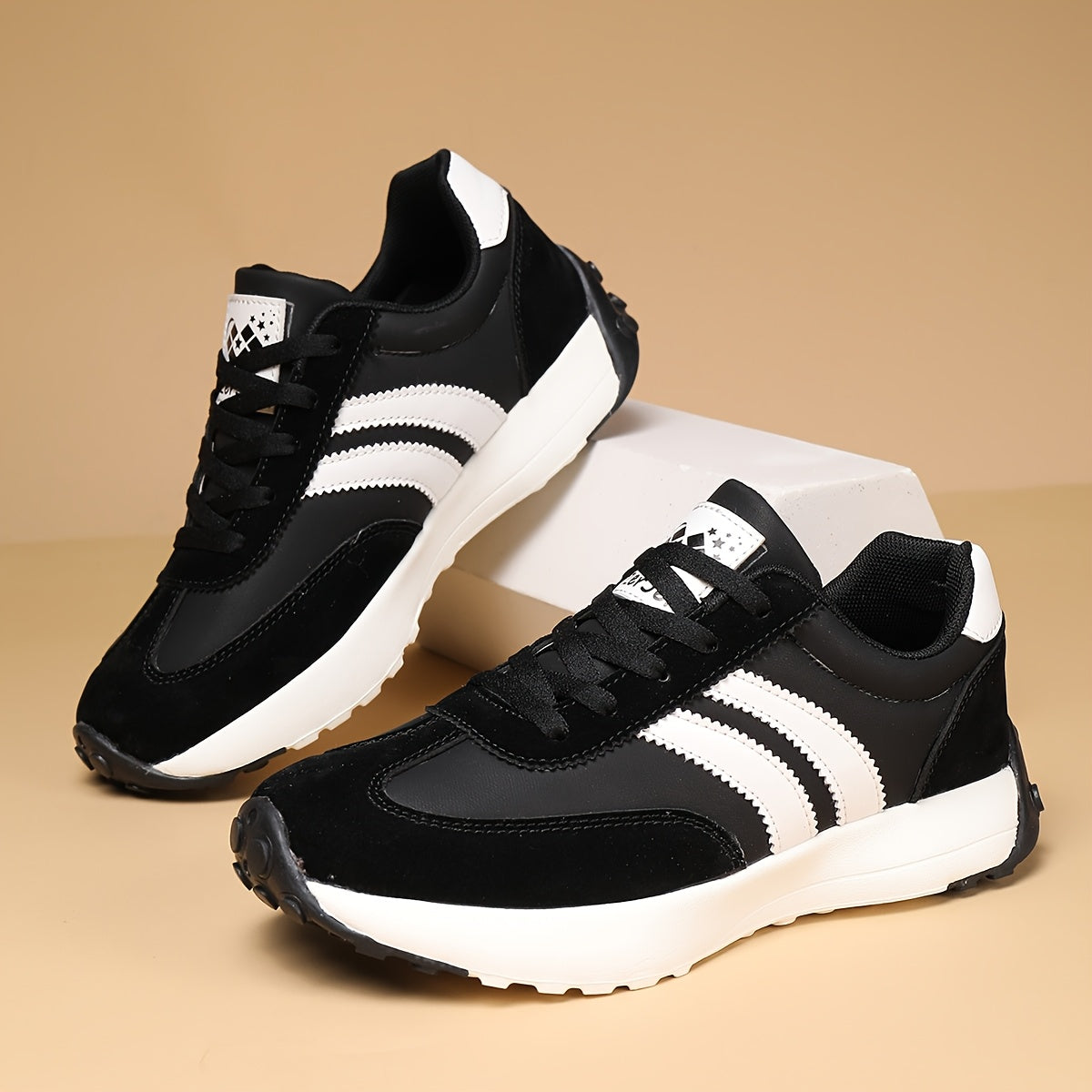 ZERJER Unisex Casual Lace-Up Sneakers - Comfortable All-Season Shoes