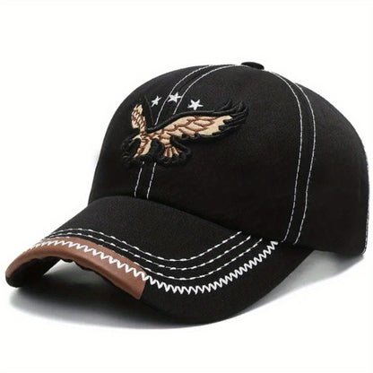 Unisex Fashion Cool 3D Eagle Embroidered Baseball Hat, Adjustable Sun Protection Casual Sports Sun Hat For Women & Men