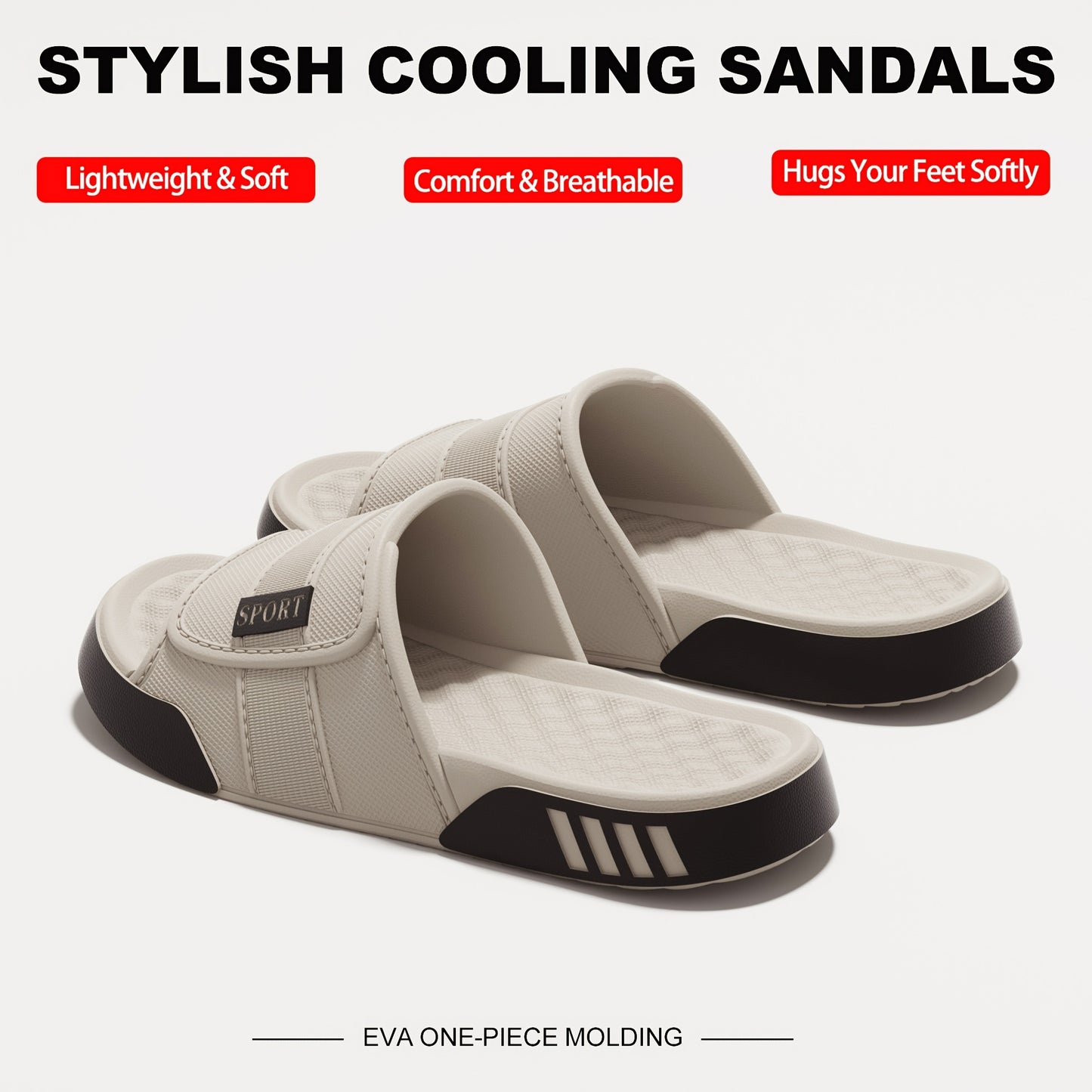 New Men'S Indoor And Outdoor Slippers, Home Shoes, Thick-Soled EVA Non-Slip Slippers, Stylish Thick-Soled, Silent, And Wear-Resistant - ayq