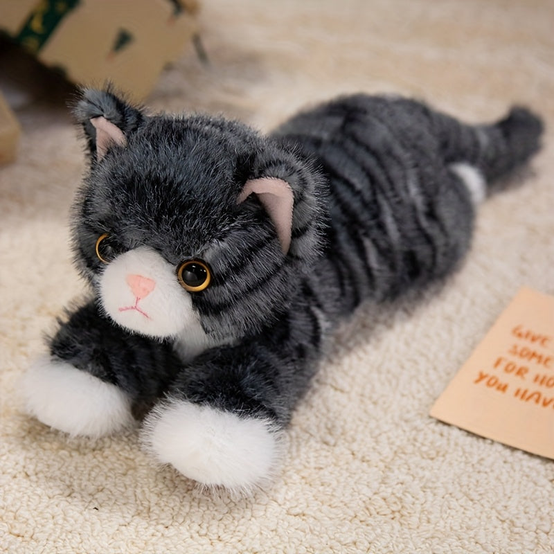 Premium Stuffed Animal Plush Toy Realistic Cat Plush Animals Cute Kitten Plushies Toy Gifts for Boys and Girls
