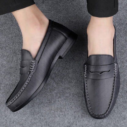 Men's Large Size Casual Slip-On Shoes in Microfiber Leather