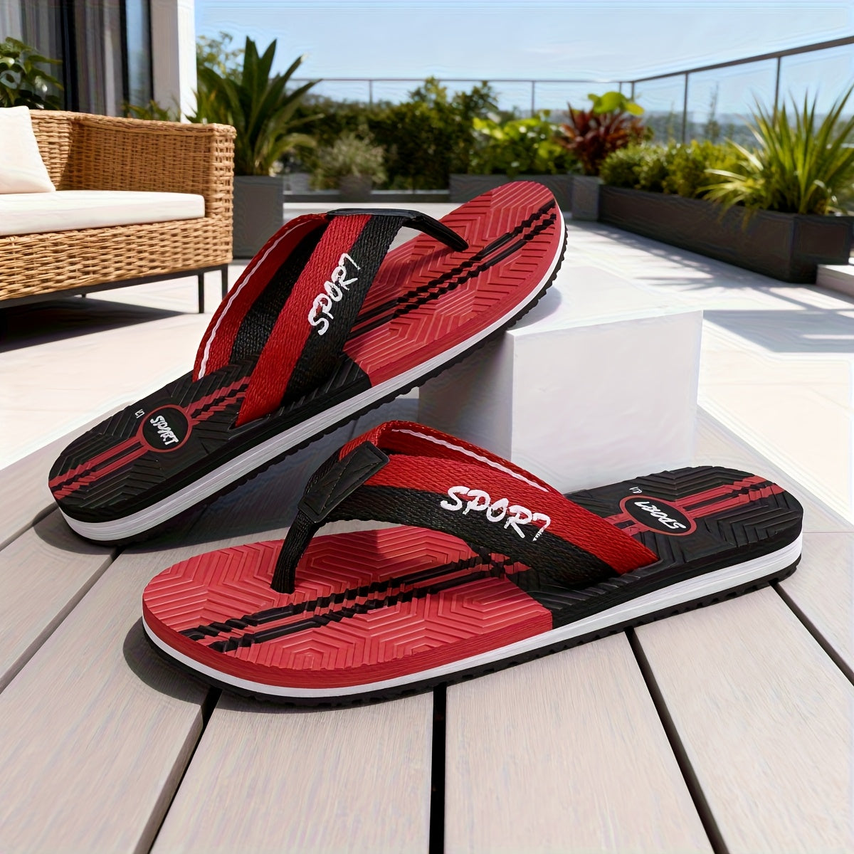 Men's Lightweight Non-Slip Fabric Flip-Flops for Summer