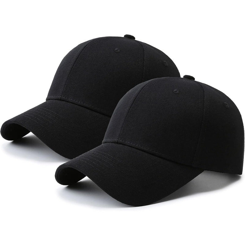 2 Pack Lightweight Baseball Caps for Men & Women - 100% Polyester Golf Dad Hats with 6-Panel Design, Breathable Unisex Casual Hats for Father’s Day, Golf, Sports & Outdoor Activities (Grey & Black), Father's Day Gift, Versa