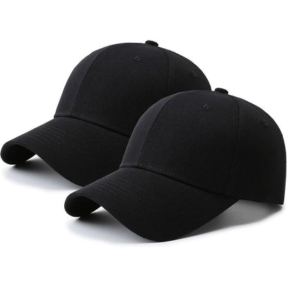 2 Pack Lightweight Baseball Caps for Men & Women - 100% Polyester Golf Dad Hats with 6-Panel Design, Breathable Unisex Casual Hats for Father’s Day, Golf, Sports & Outdoor Activities (Grey & Black), Father's Day Gift, Versa