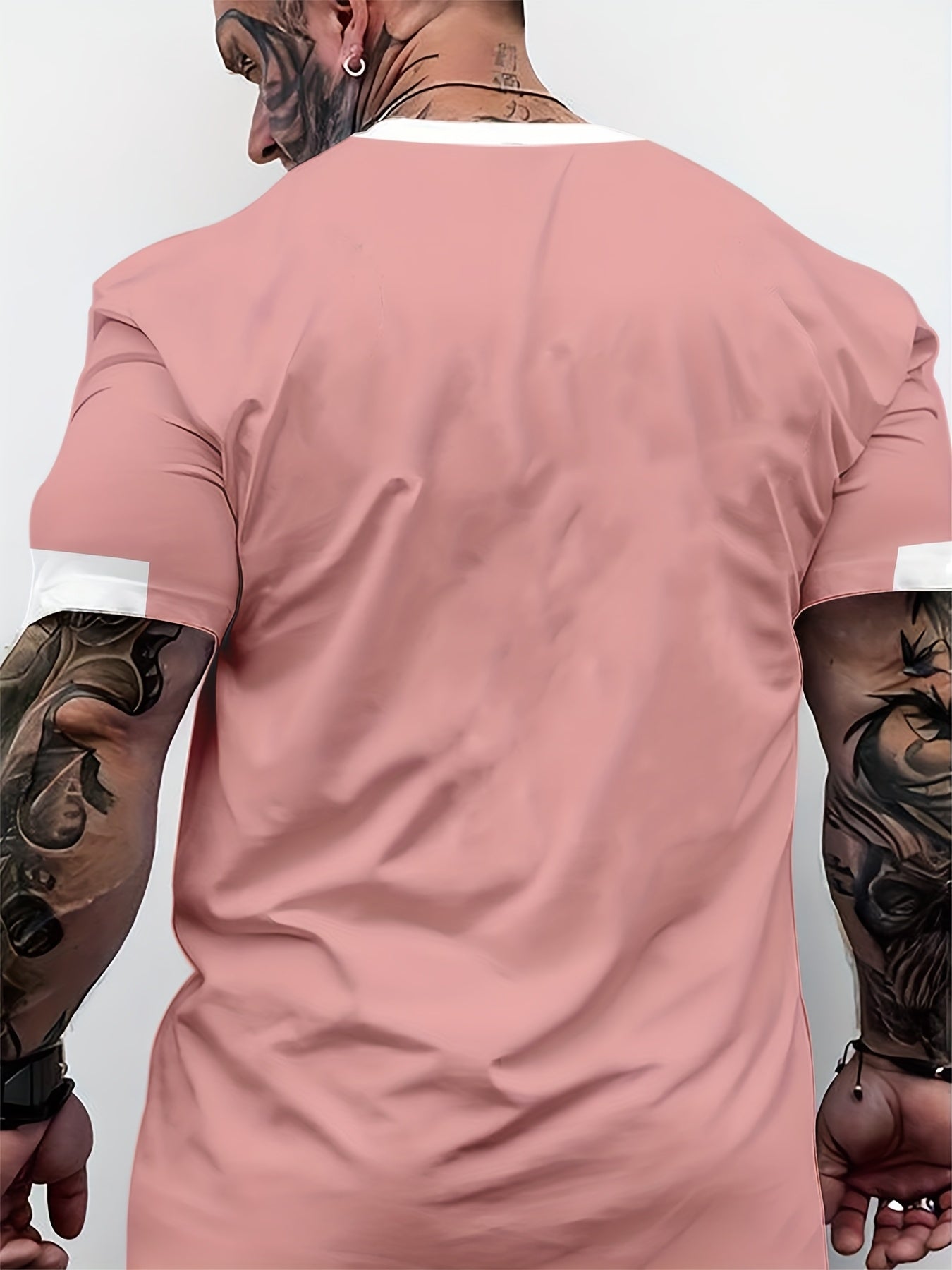 Men'S Paris Graphic T-Shirt - Green Polyester Crew Neck Tee with White Stripes  Print - Casual Sporty Knit Top for Casual Attire, Breathable Fabric