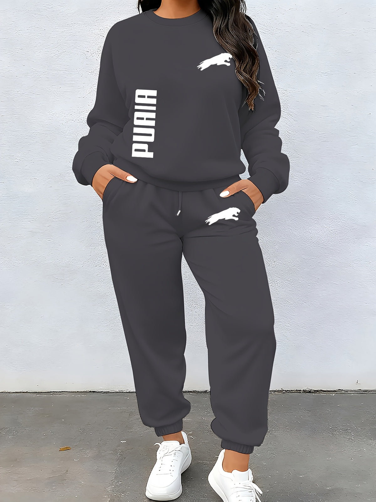 Women’s Casual Fall/Winter 2-Piece Long Sleeve Sweatsuit Set
