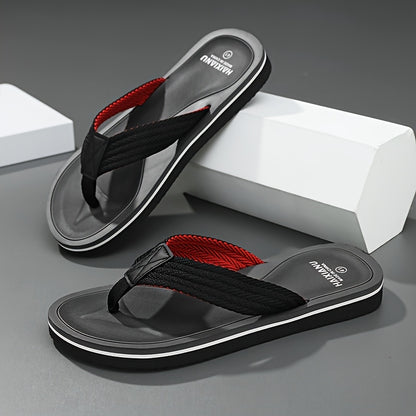 Men's Anti-Slip Flip Flops with Soft Fabric Straps