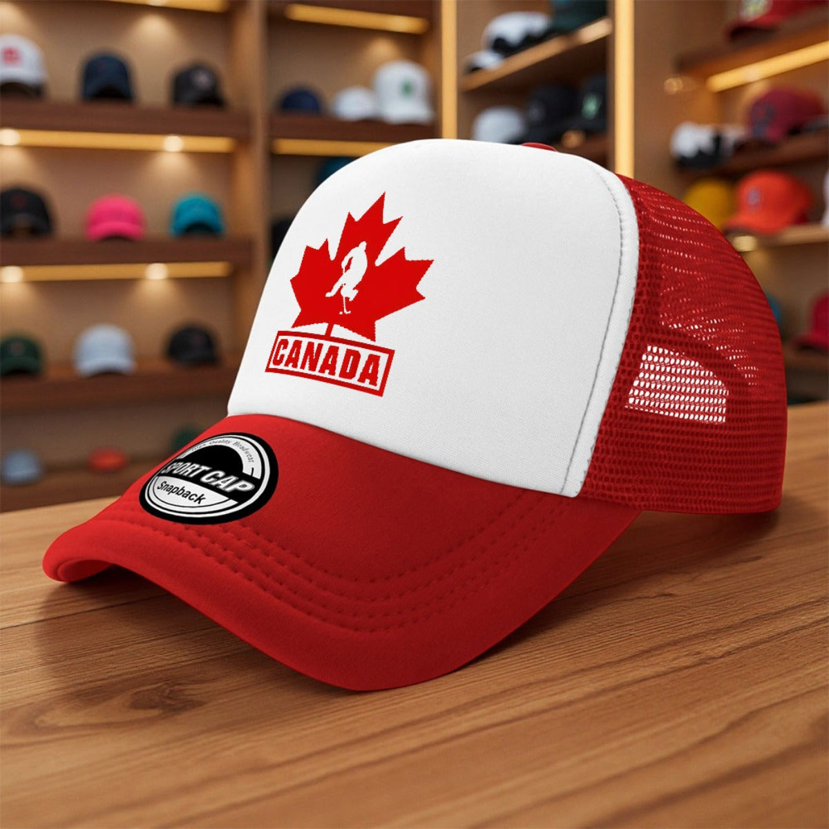 Canadian Hockey Team Trucker Hat – Lightweight Breathable Mesh Cap