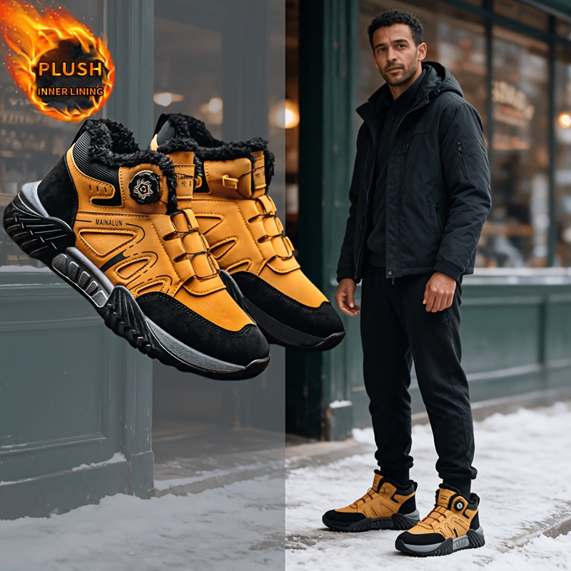 Men's Winter Outdoor Lace-Up Snow Hiking Ankle Boots
