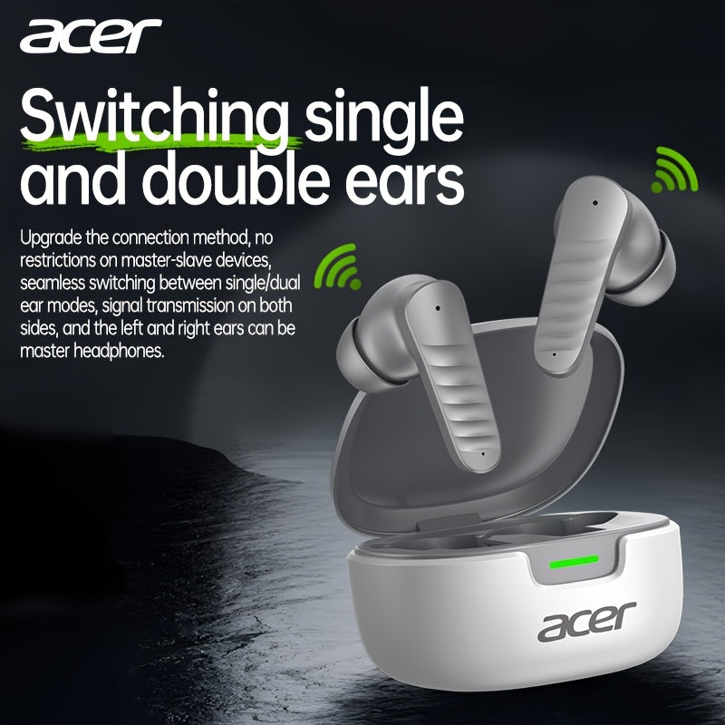 30h Wireless Earbuds Acer OHR503 Mini Sport Wireless Earbuds | Wireless Stereo, Long 30h Standby, Noise-Canceling, Comfortable Wear | Universal Fit, Latest Model, Touch Control