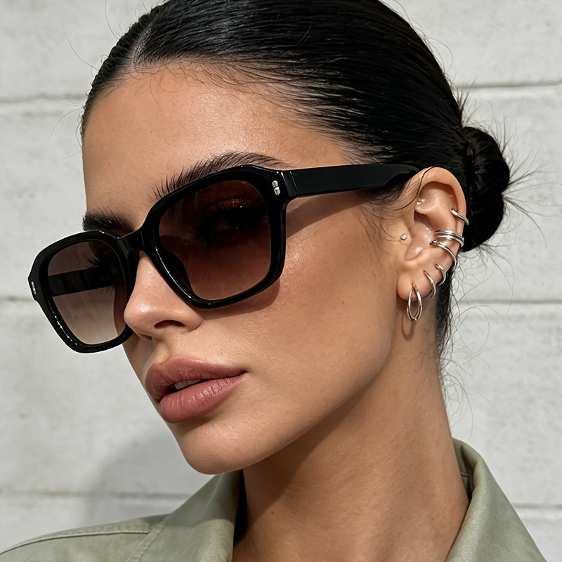Small Square Frame Black Glasses for Men & Women, UV400 Protection