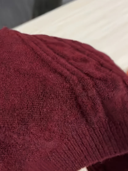 Elegant Ladies' V-neck Sweater | Solid Color, Ideal for Fall/Winter Season