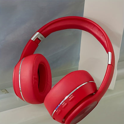 High-End Over-Ear Wireless Headphones with Metal Folding Design, Surround Sound, Wireless, TF Card/Radio Modes, USB-C Charging, Ergonomic Comfort for Sports, Gaming & Running - Blue & Golden
