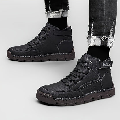 Men's Casual Mid-Top Lace-Up Rubber Sole Sports Shoes