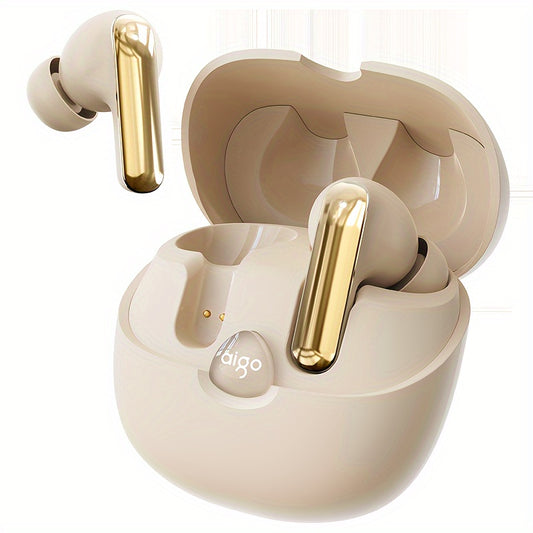 Aigo 5.4 Wireless Headphones with a Microphone, TWS In-Ear Sports Headphones, Stereo In-Ear Headphones with an LED Display, And Wireless Running Earphones for Gifts.