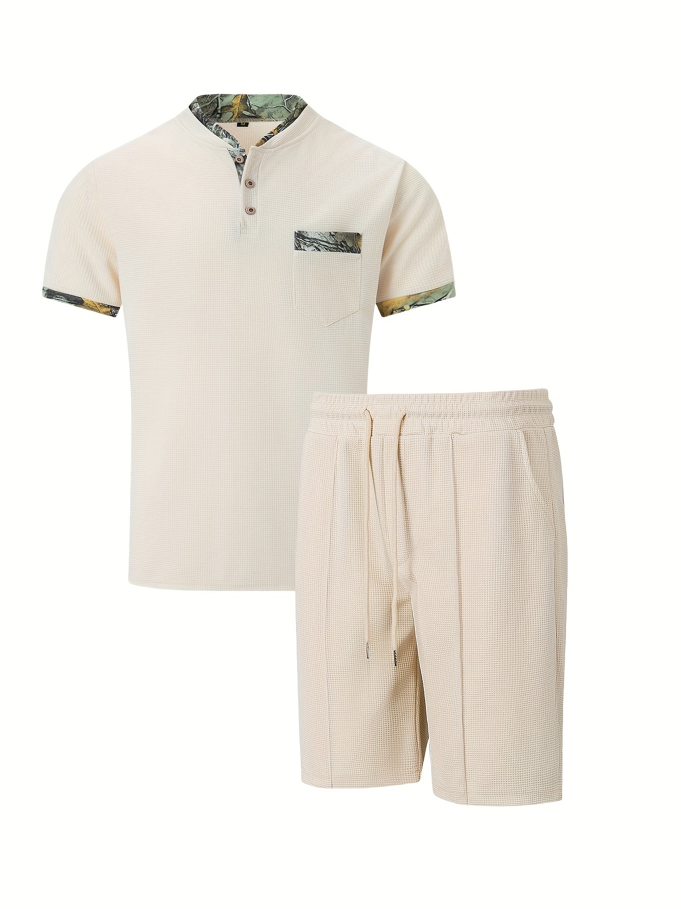 Men's Casual Summer Suit Set - Short Sleeve Shirt & Shorts