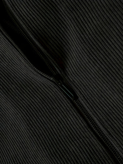 Men's Corduroy Jacket Olive Green - Retro Loose-Fit Full-Zip Winter Coat with Stand Collar & Zippered Pockets, Machine Washable Corduroy Outer (No) for Casual & Formal Wear - Autumn/Winter Outerwear, Womens Coats And Jackets,